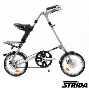 STRIDA速立達 外銷版16吋5.0版-電鍍銀色 M把鋁合金碟剎折疊單速單車