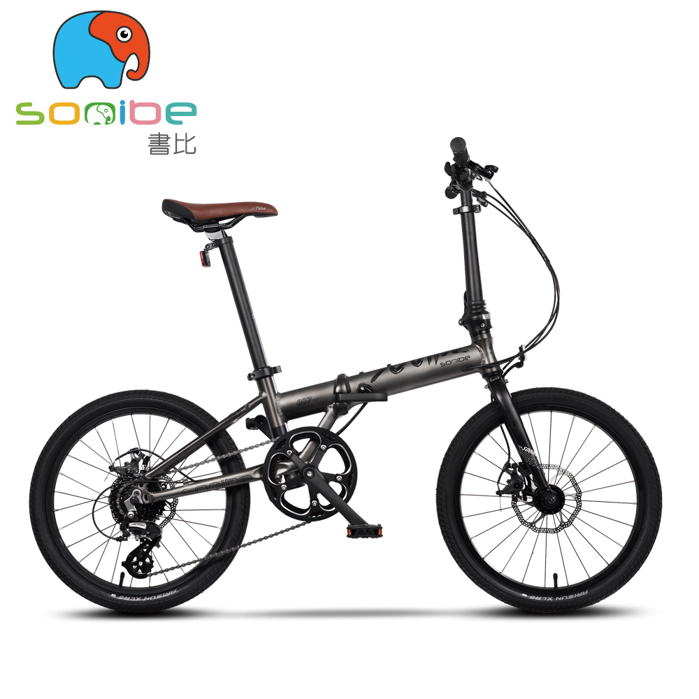 sooibe書比007ProMax/20吋8速-拉絲黑 碟煞鋁合金車架跨齡折疊單車