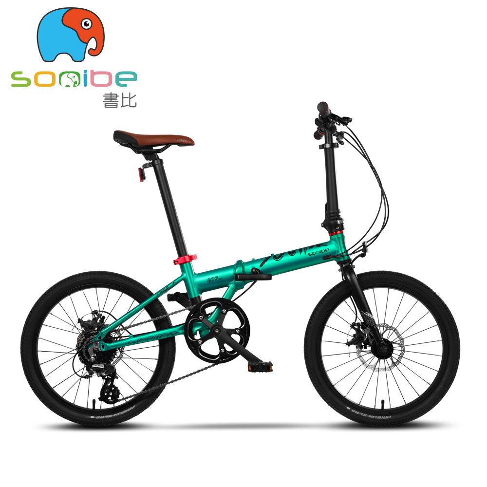 sooibe書比007ProMax/20吋8速-拉絲綠 碟煞鋁合金車架跨齡折疊單車