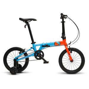 sooibe書比 007Pro/16吋單速-藍橘 鋁合金跨齡折疊單車
