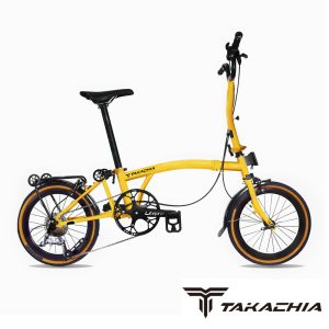 TAKACHIA達卡佳 TIIME C16/C20-香蕉黃Bumblebee Yellow(基本色)(客訂款)9速三折式鉻鉬鋼折疊單車