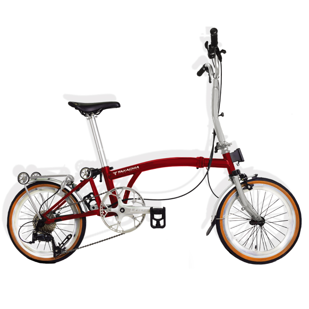 TAKACHIA達卡佳 TIIME C16/C20-電鍍銀配紅Electroplated Silver Red(加價色)(常備款)9速三折式鉻鉬鋼折疊單車