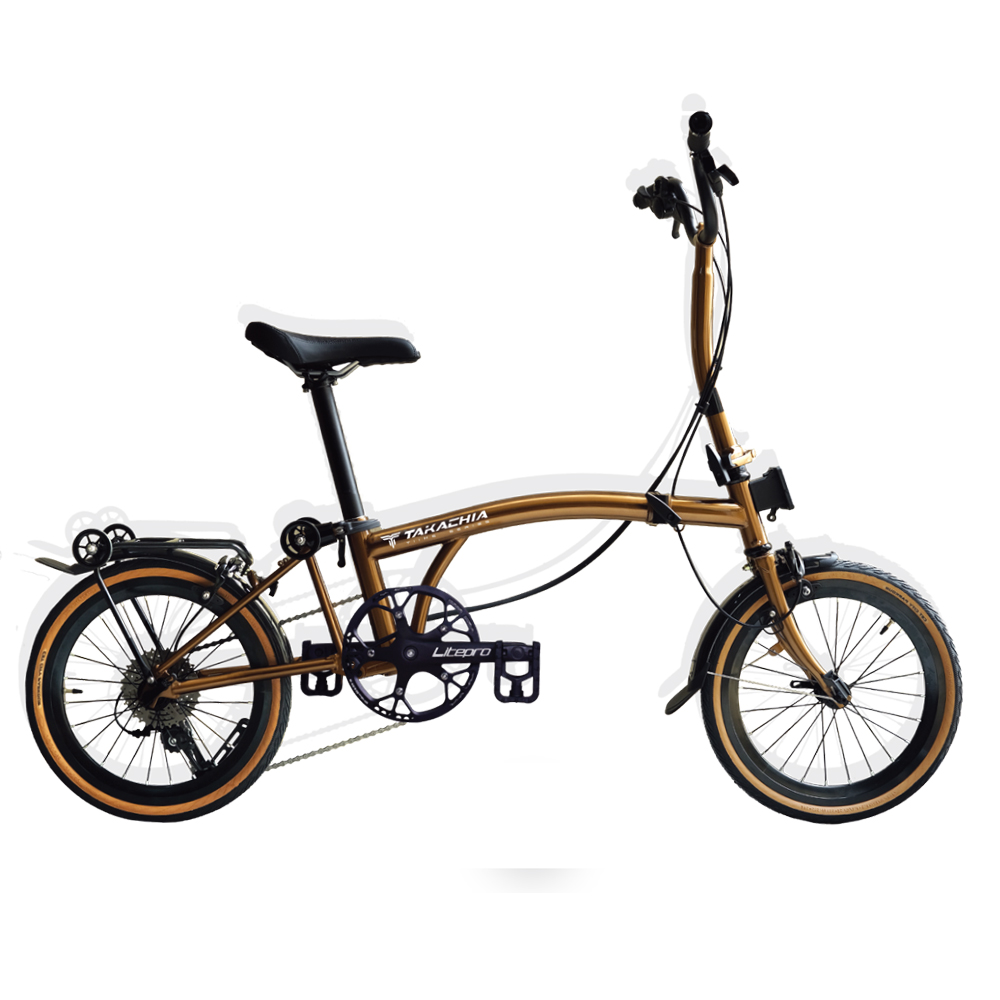 TAKACHIA達卡佳 TIIME C16/C20-電鍍亮金/杜拜金Metallic Gold(加價色)(客訂限量款)9速三折式鉻鉬鋼折疊單車