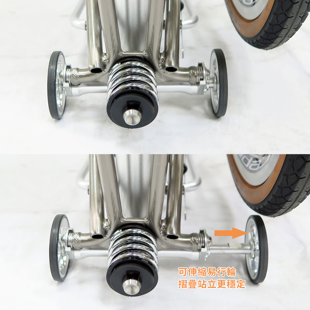 TAKACHIA達卡佳 TIIME C16/C20-拉絲銀(銀配)(加價色)(客訂款)9速三折式鉻鉬鋼折疊單車:圖片 9