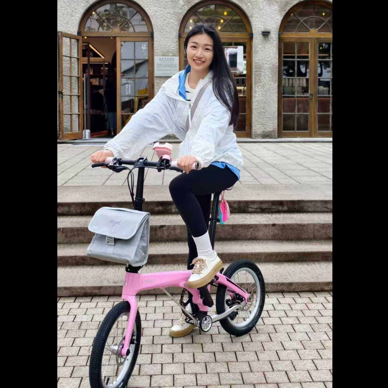 LIDROP一丁點 PRO/長軸版H6-櫻花粉(客訂色) 16吋(305)6速碟煞碳纖折疊單車