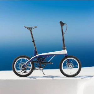 LIDROP一丁點 PRO/長軸版H6-藍白（客訂色） 16吋(305)6速碟煞碳纖折疊單車