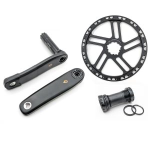 Lidrop一丁點專用配件-165mm碳纖曲柄大盤組(含45T鋁合金鏤空大盤齒片/BB)-霧黑